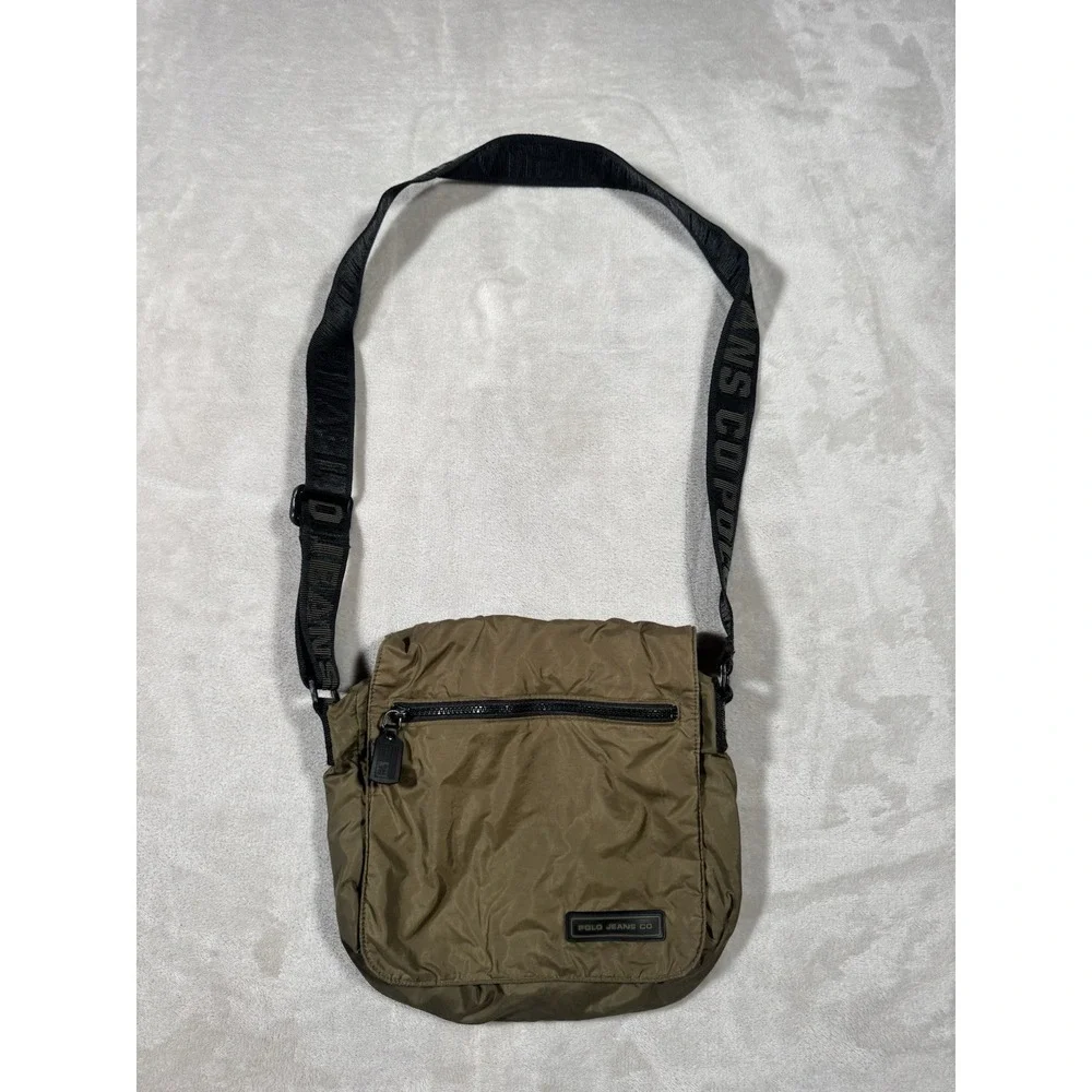 Polo Jeans Shoulder Bag Green Nylon